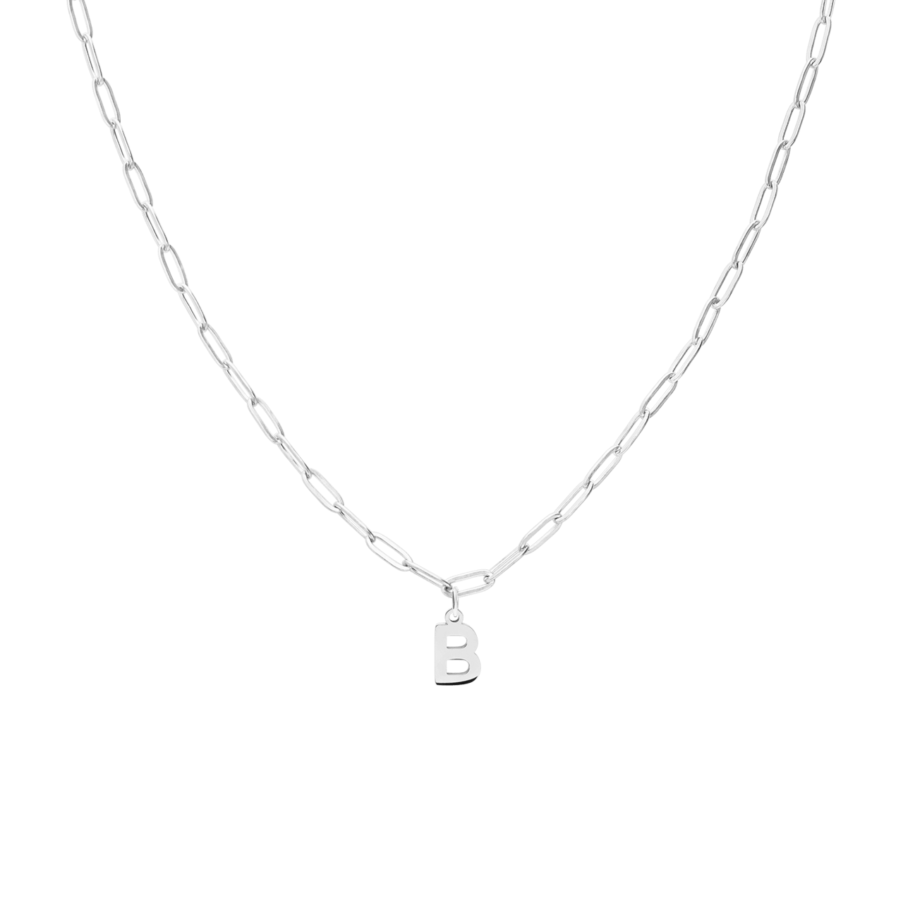 Stainless steel ketting closed forever met letter B