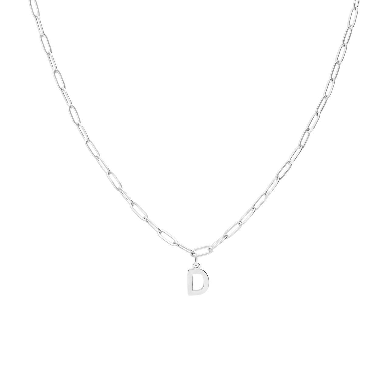Stainless steel ketting closed forever met letter D