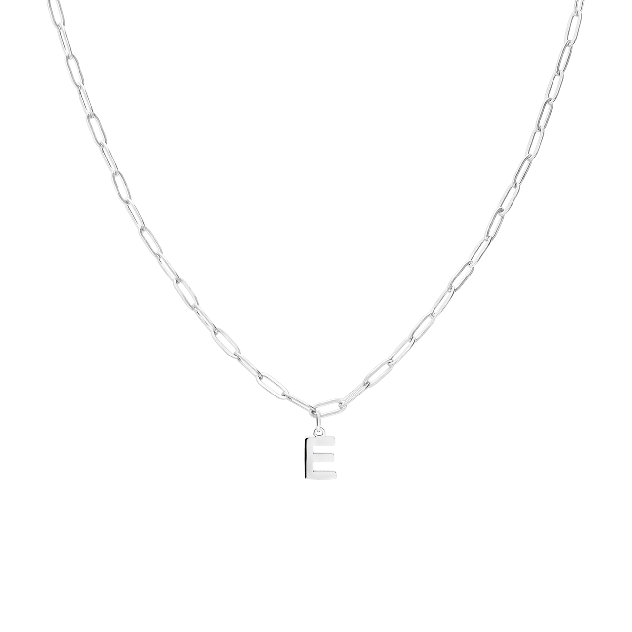 Stalen ketting closed forever met letter E