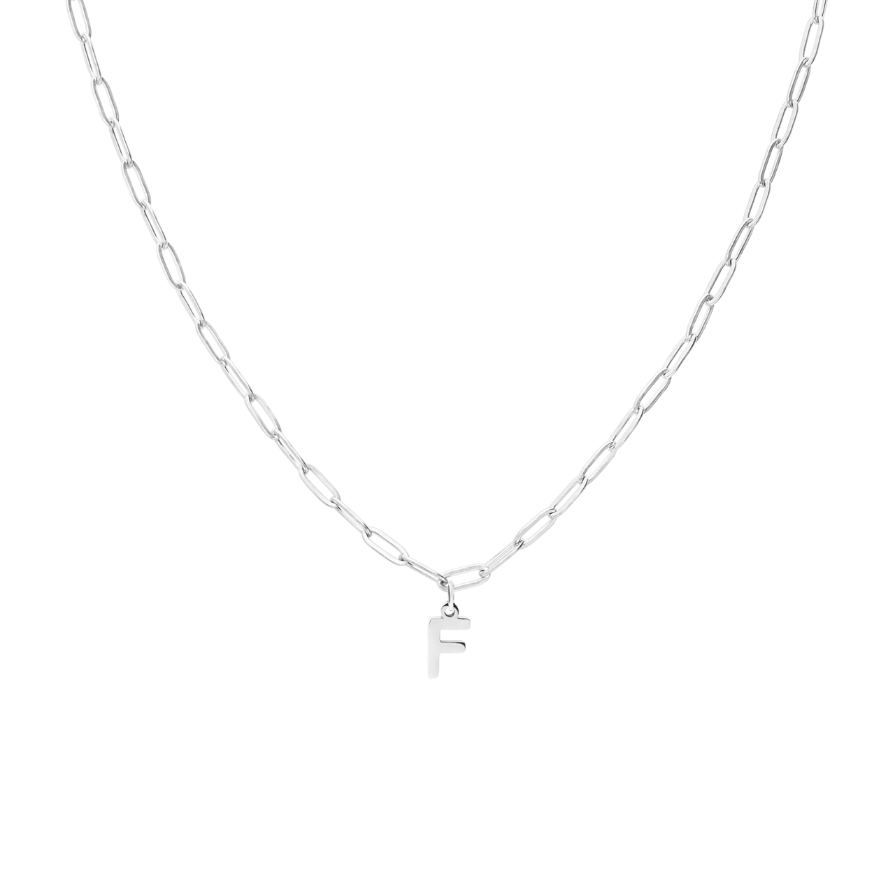 Stalen ketting closed forever met letter F