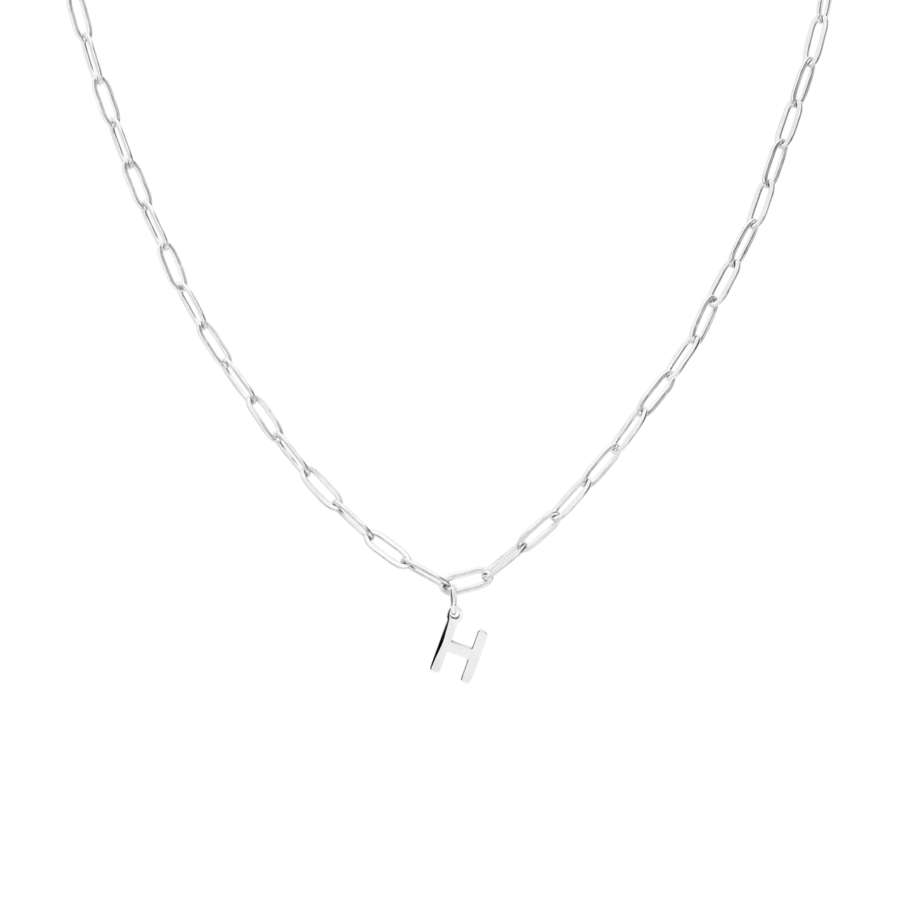 Stalen ketting closed forever met letter H