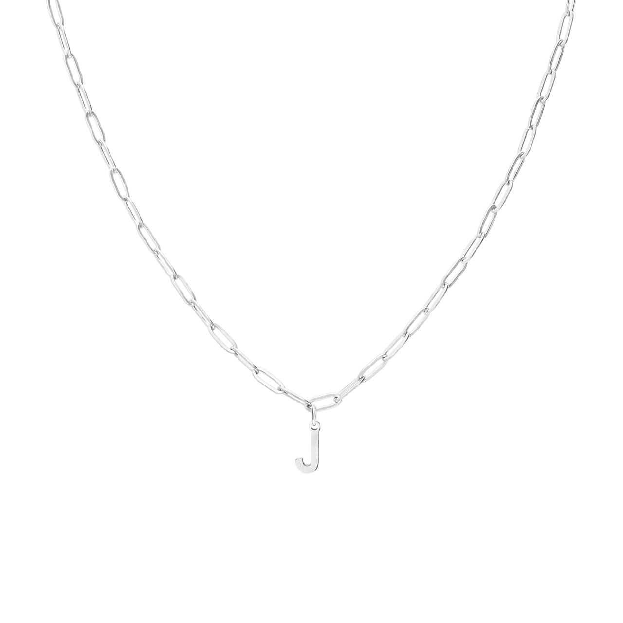 Stainless steel ketting closed forever met letter J