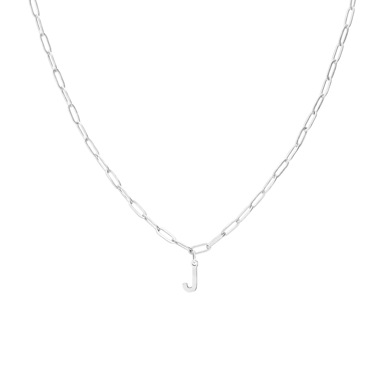 Stalen ketting closed forever met letter J