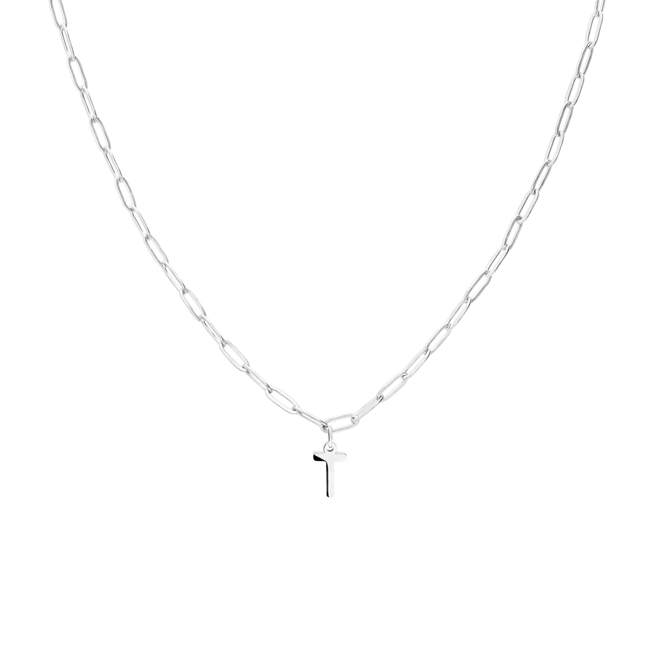 Stalen ketting closed forever met letter T