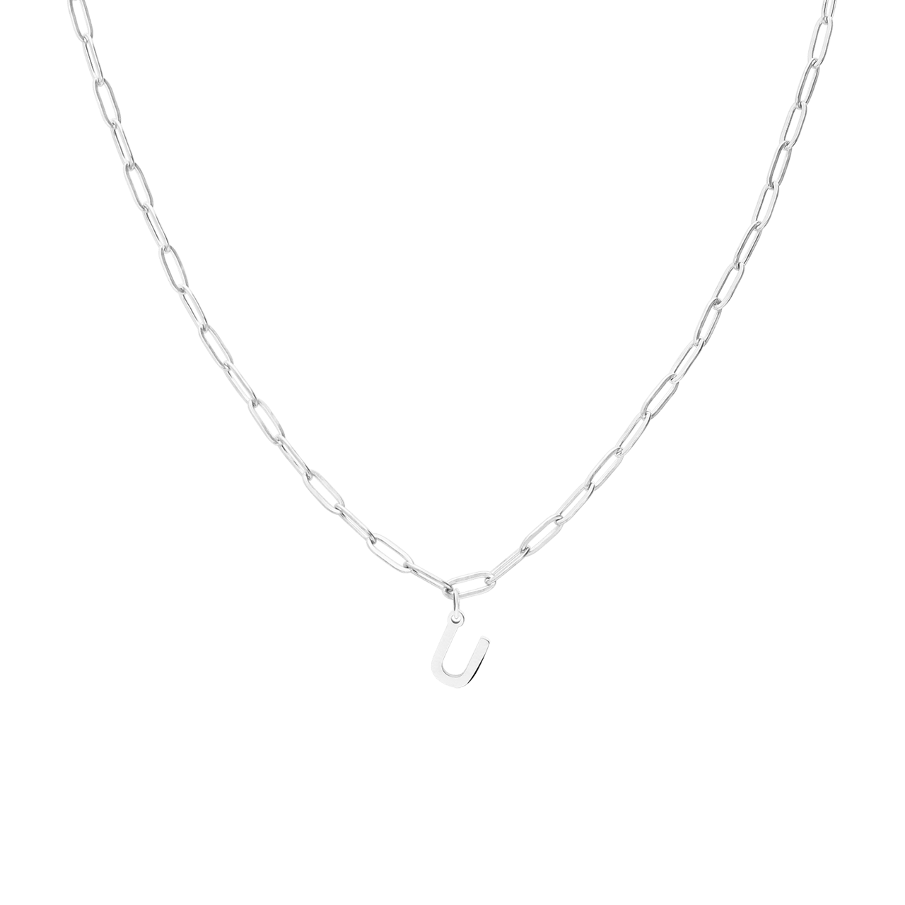 Stalen ketting closed forever met letter U