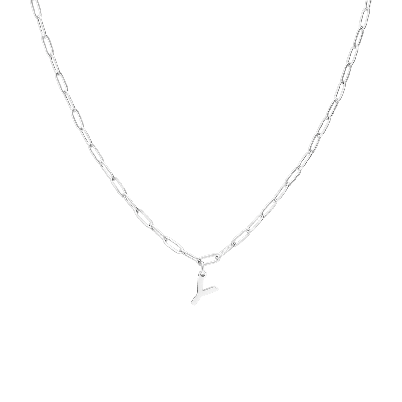 Stainless steel ketting closed forever met letter Y