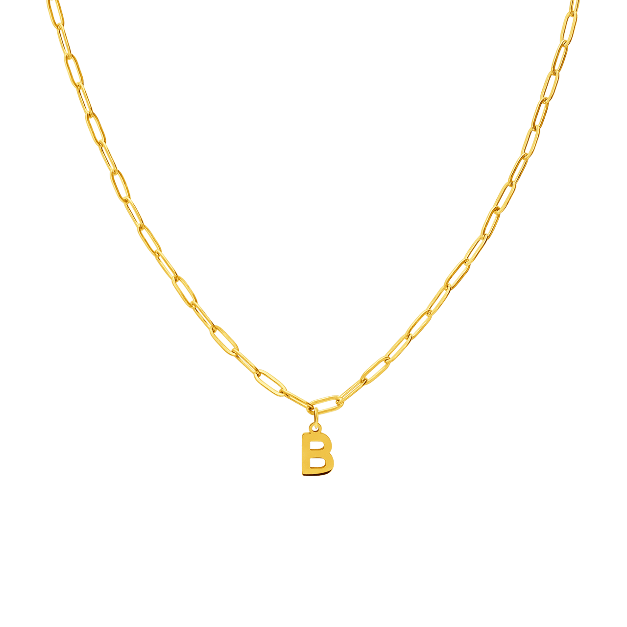 Stalen goldplated ketting closed forever letter B