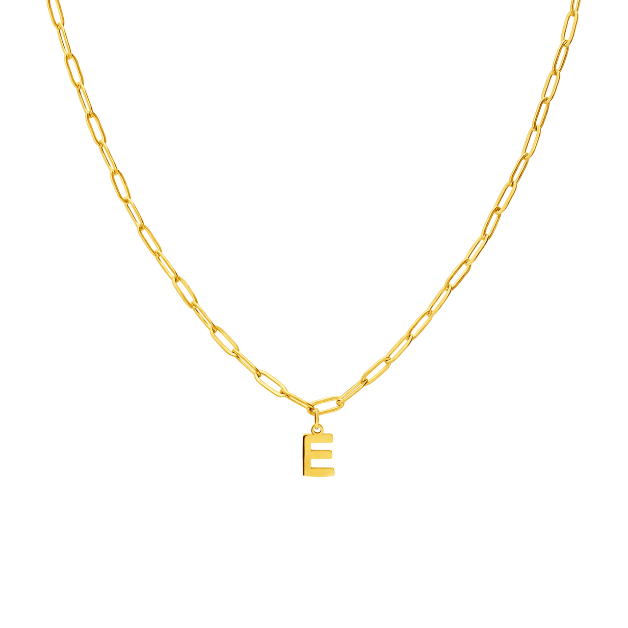 Stalen goldplated ketting closed forever letter E
