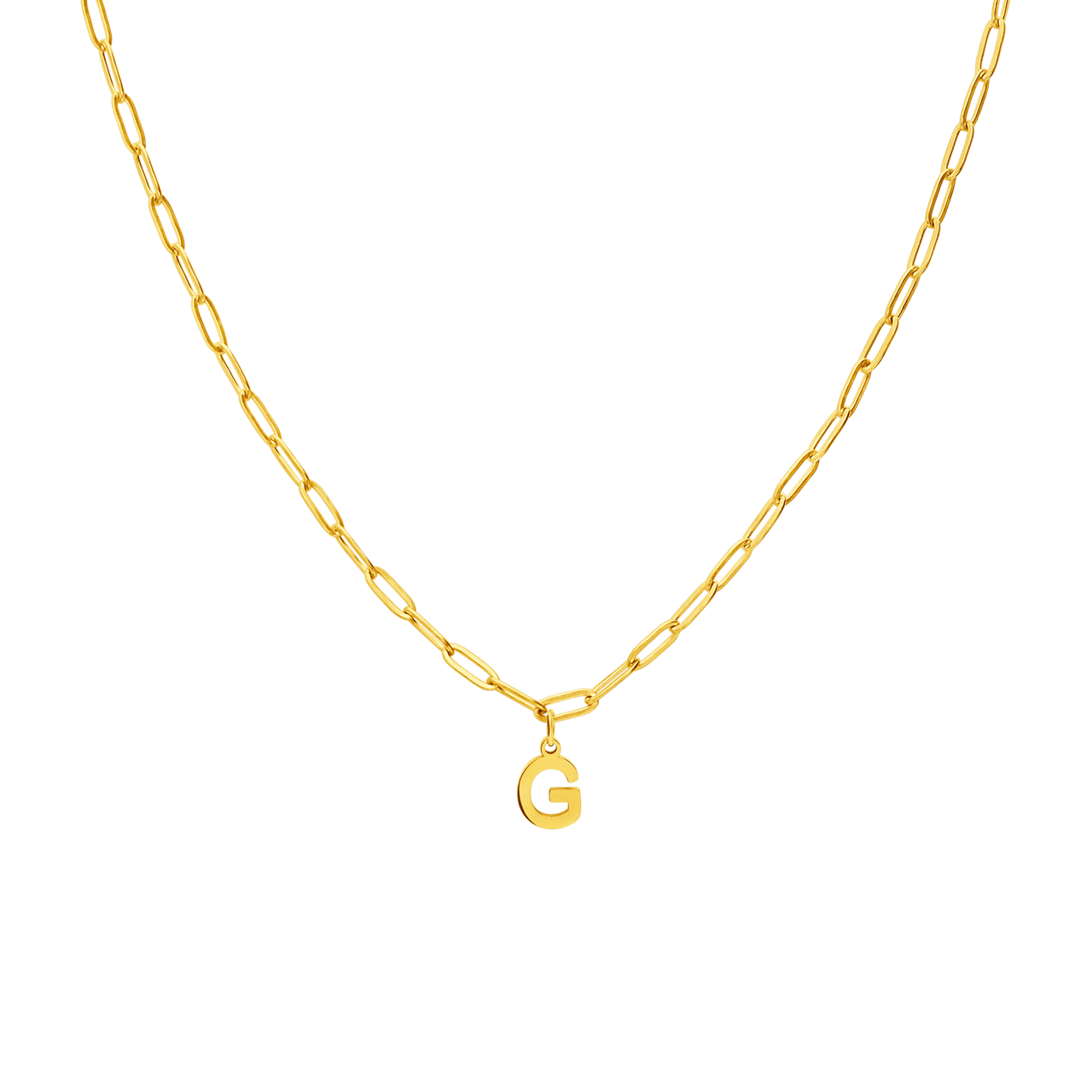 Stainless steel goldplated ketting met hanger letter G voor dames