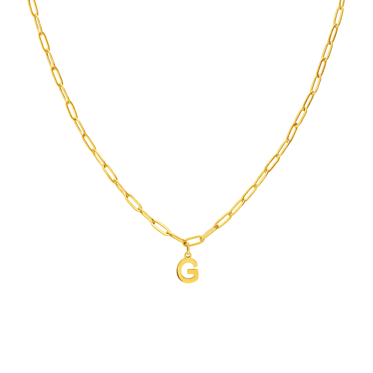 Stalen goldplated ketting met hanger letter G voor dames