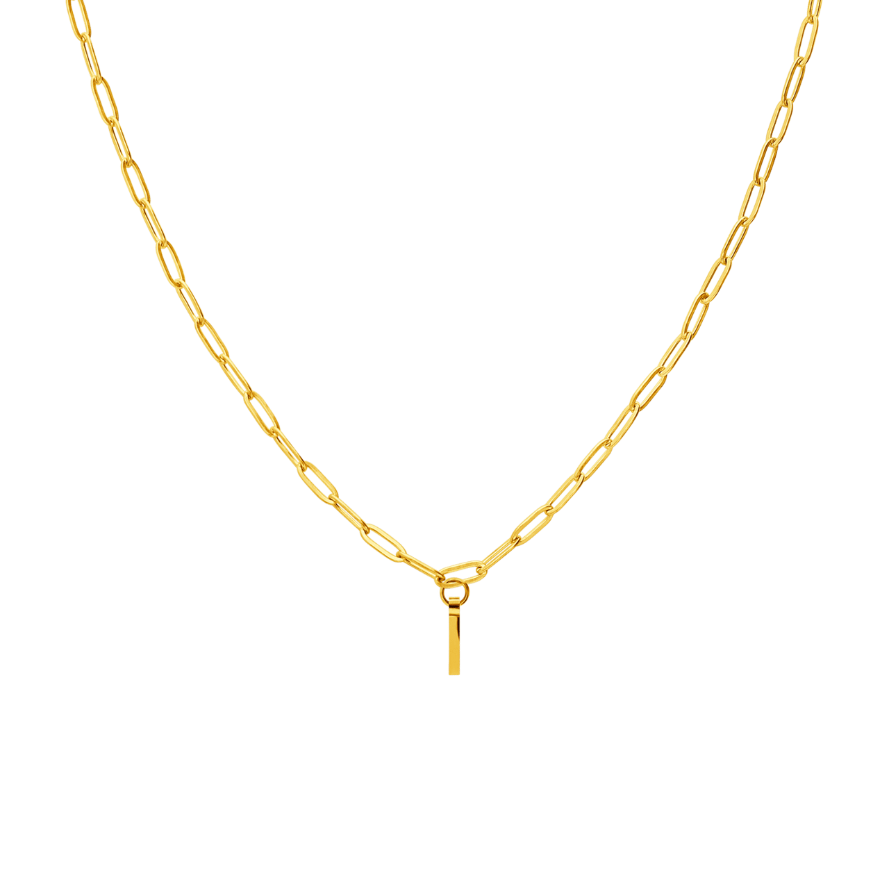 Stalen goldplated ketting closed forever letter I