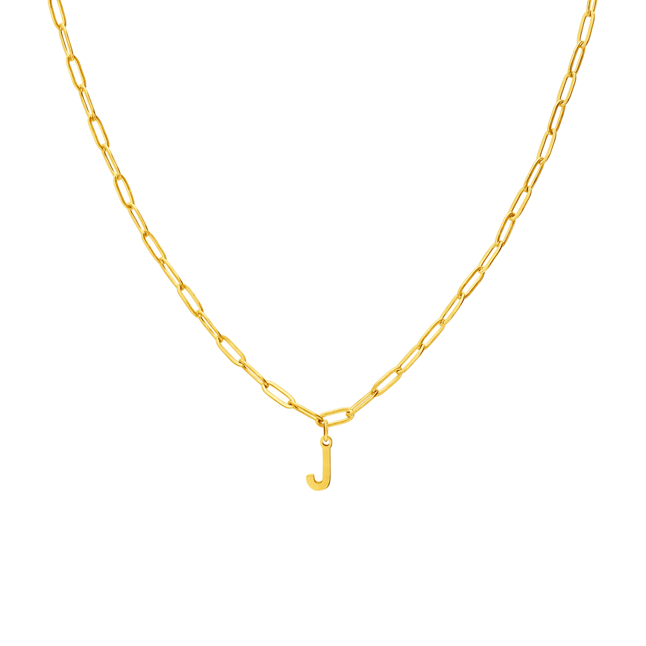 Stalen goldplated ketting closed forever letter J