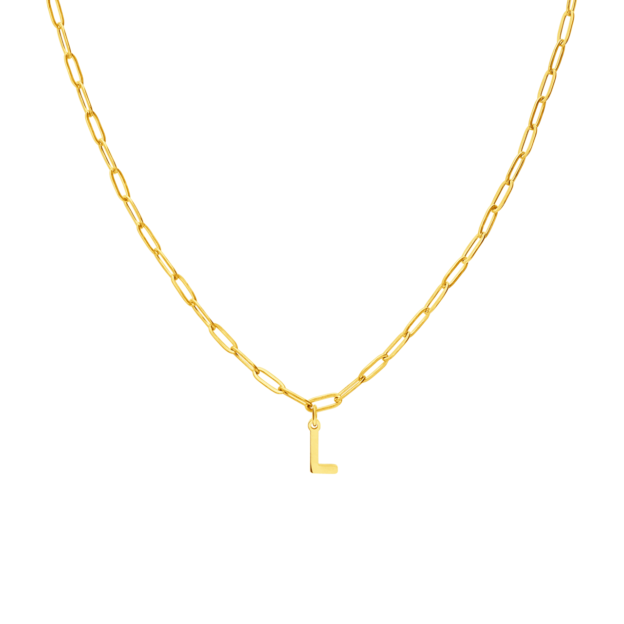 Stainless steel goldplated ketting closed forever letter L