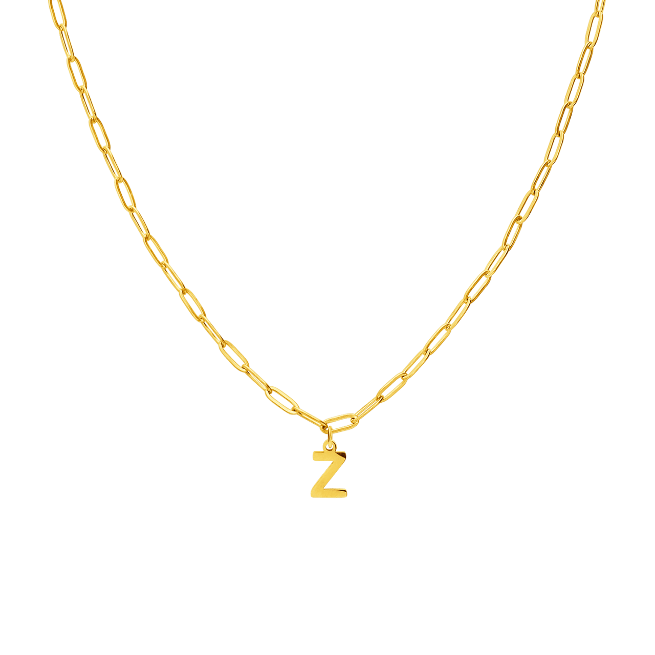 Stainless steel goldplated ketting met hanger letter Z voor dames