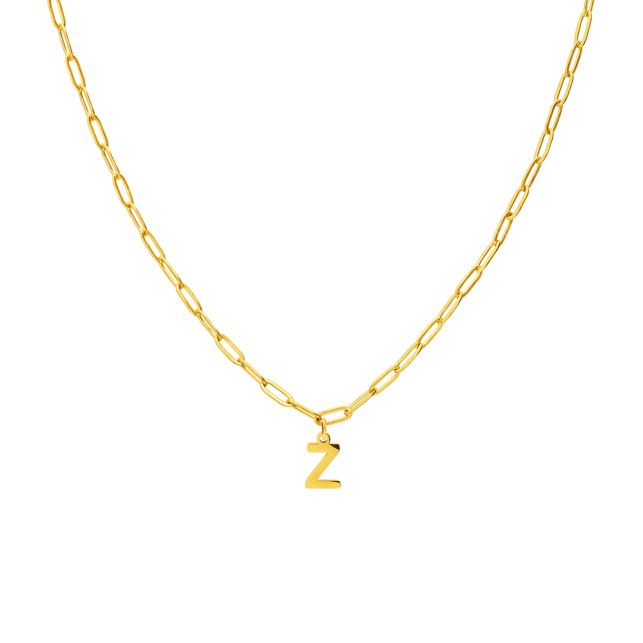 Stalen goldplated ketting closed forever letter Z