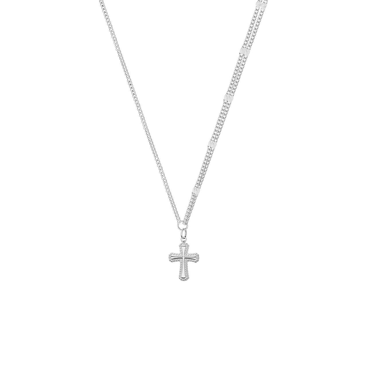 Halskette aus Edelstahl mit Kreuz