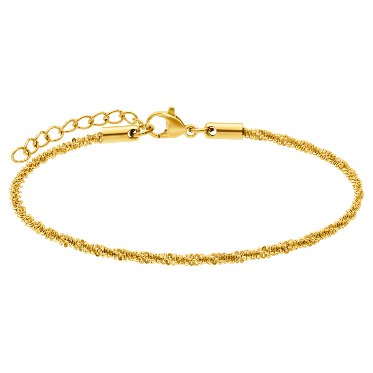 Stainless steel goldplated armband gedraaid