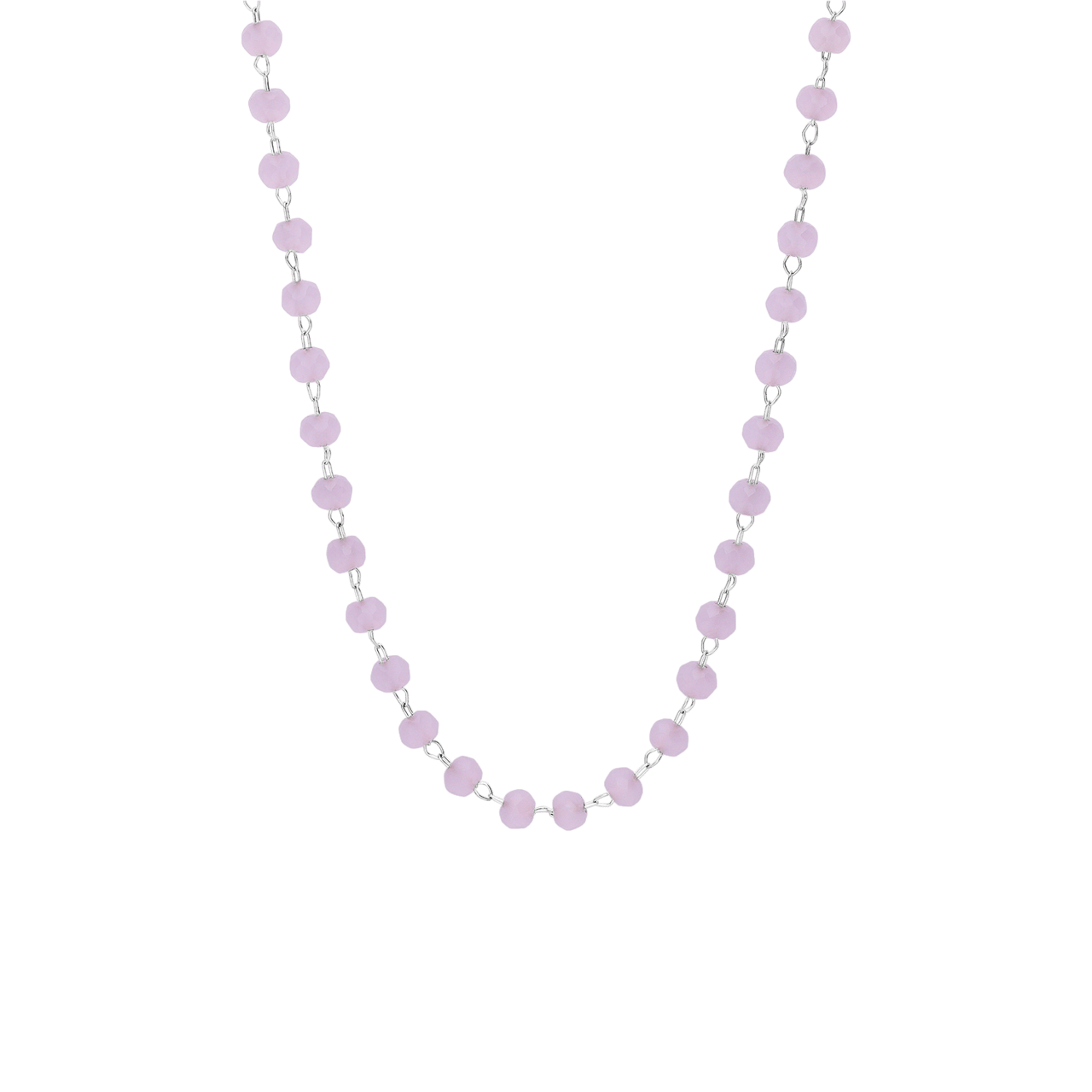 LuLu Jewels stainless steel ketting met rozenkwarts voor dames