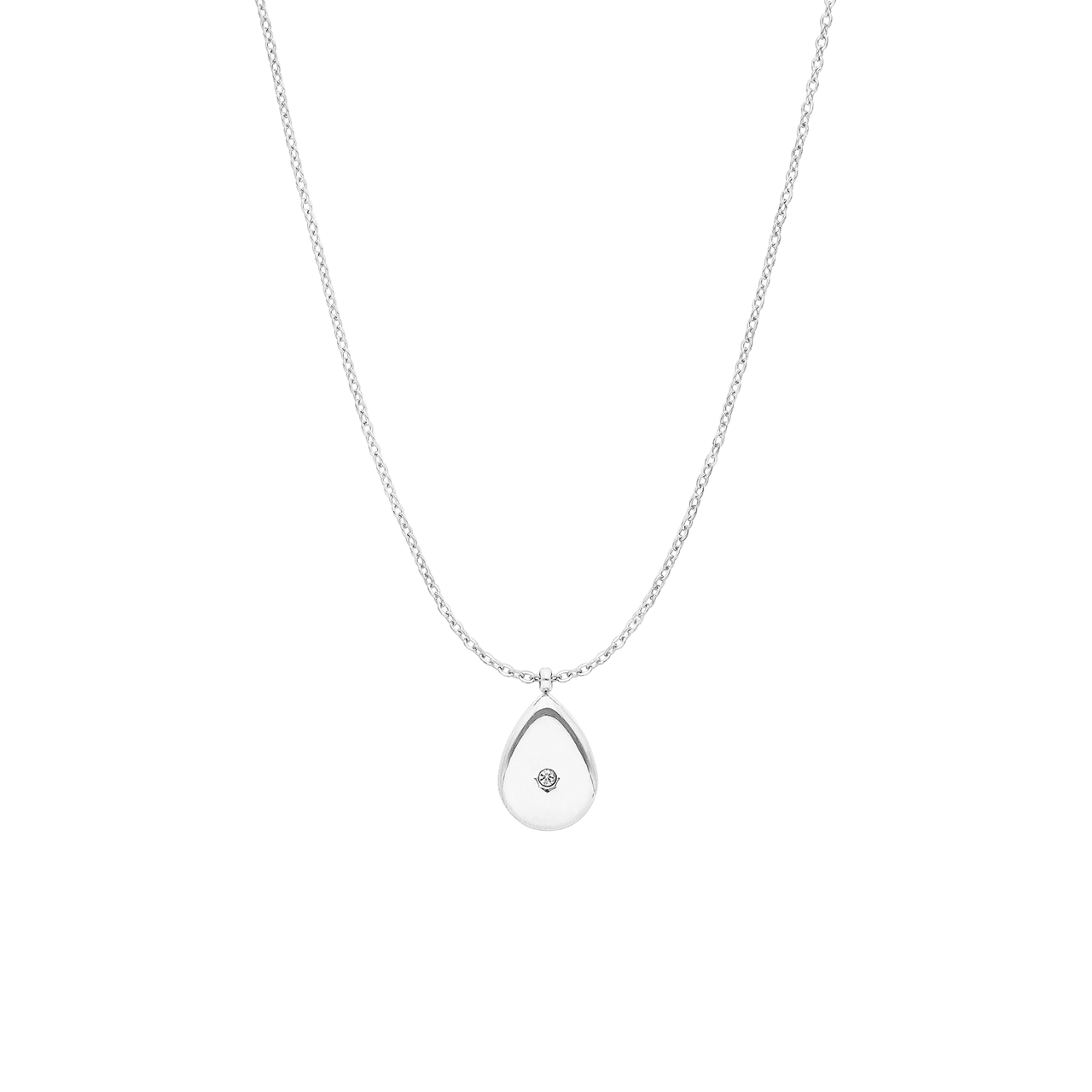 Myla stainless steel ketting druppel met zirkonia voor dames