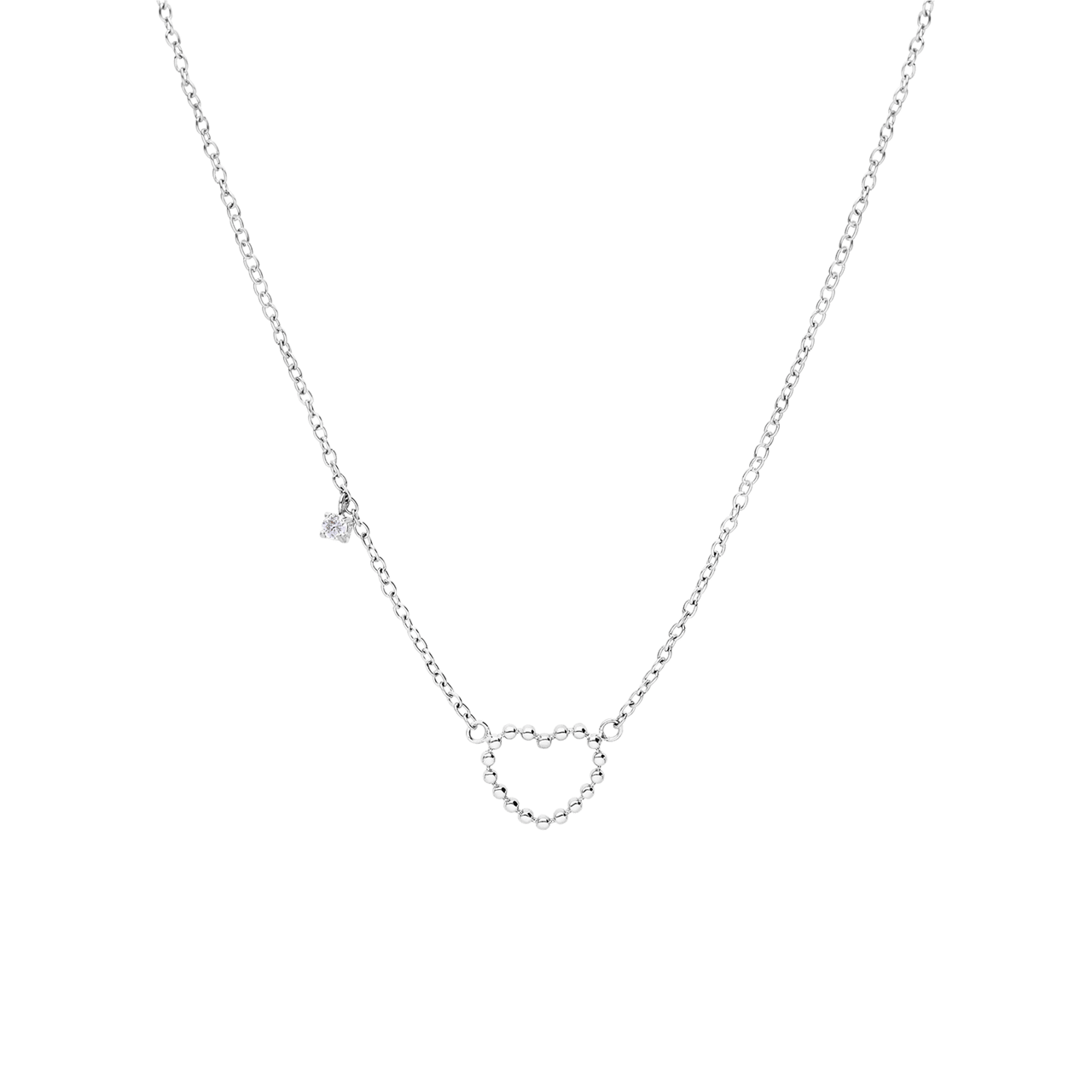 Myla stainless steel ketting met open hart bol voor dames