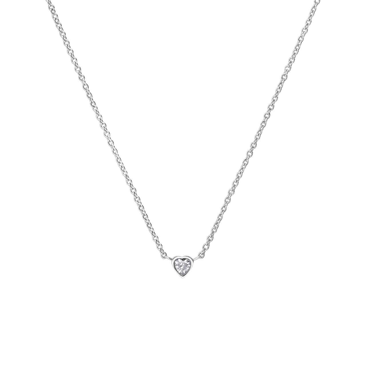 Myla stainless steel ketting hart met zirkonia voor dames