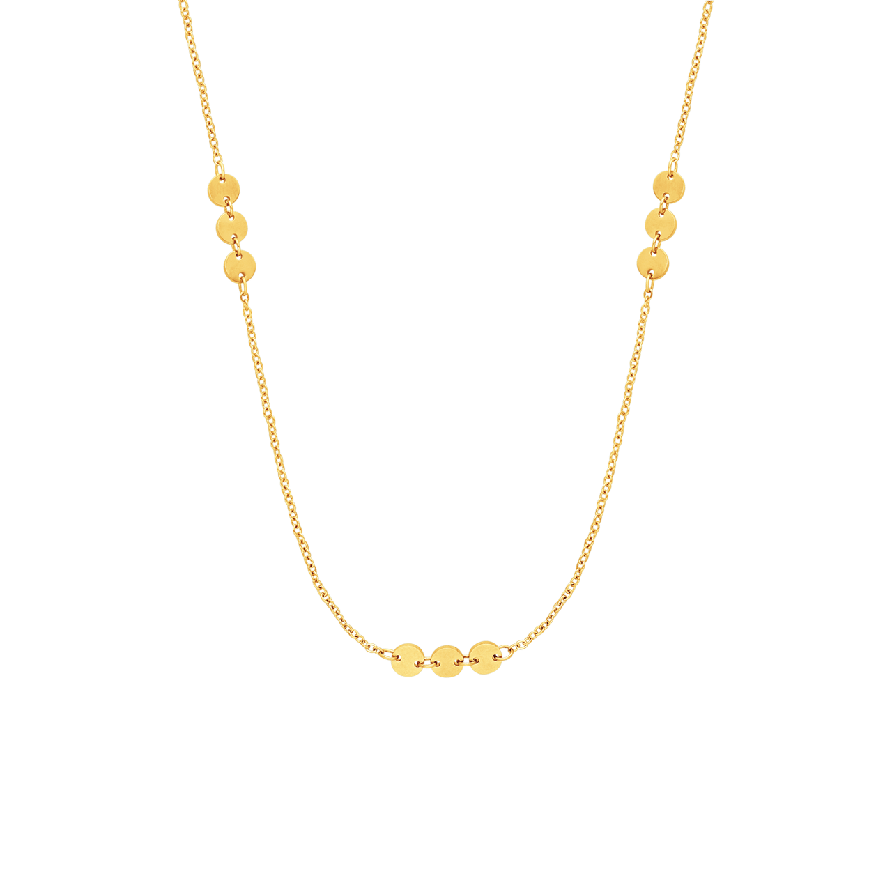 Stainless steel goldplated ketting met hanger plat/rond