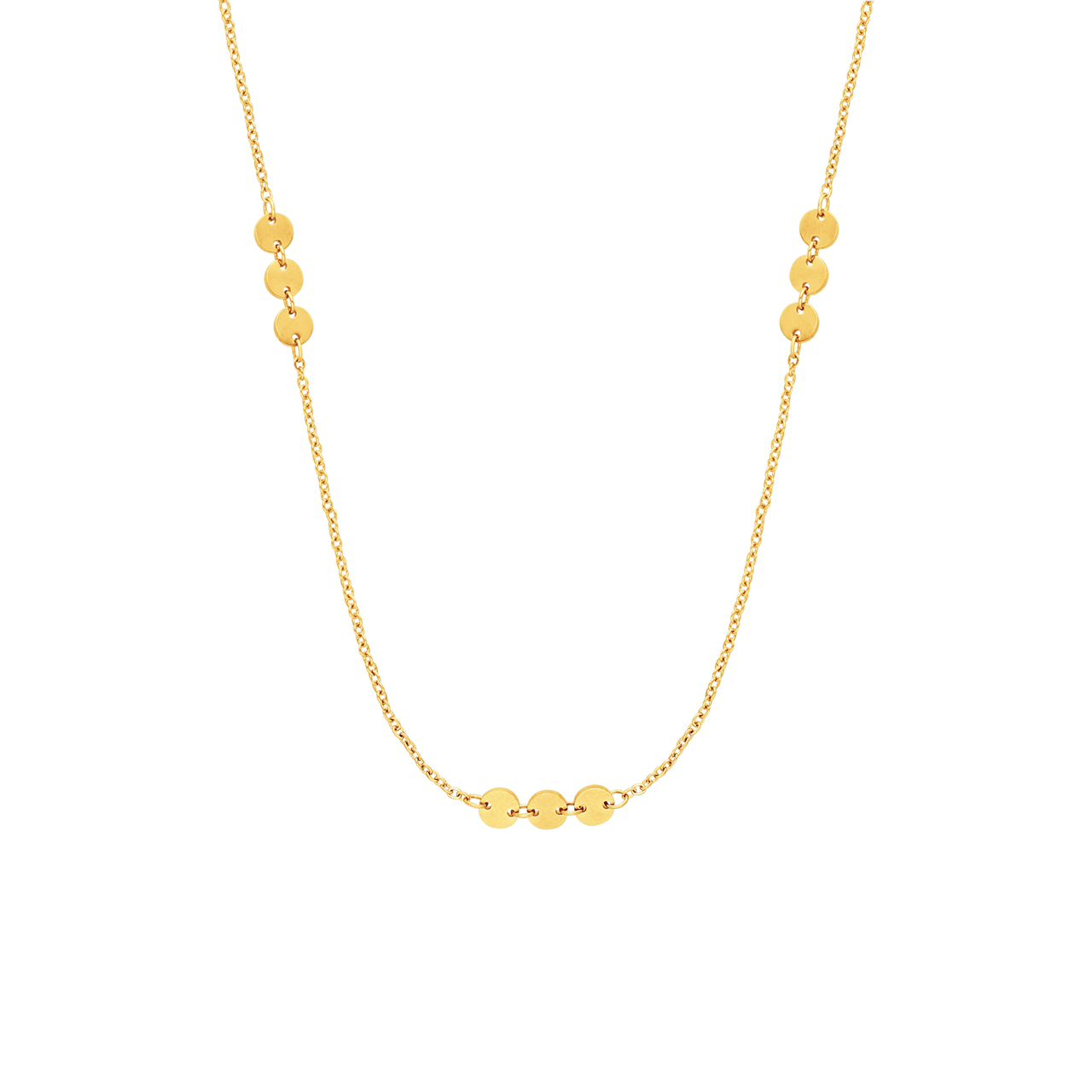 Stalen goldplated ketting met hanger voor dames