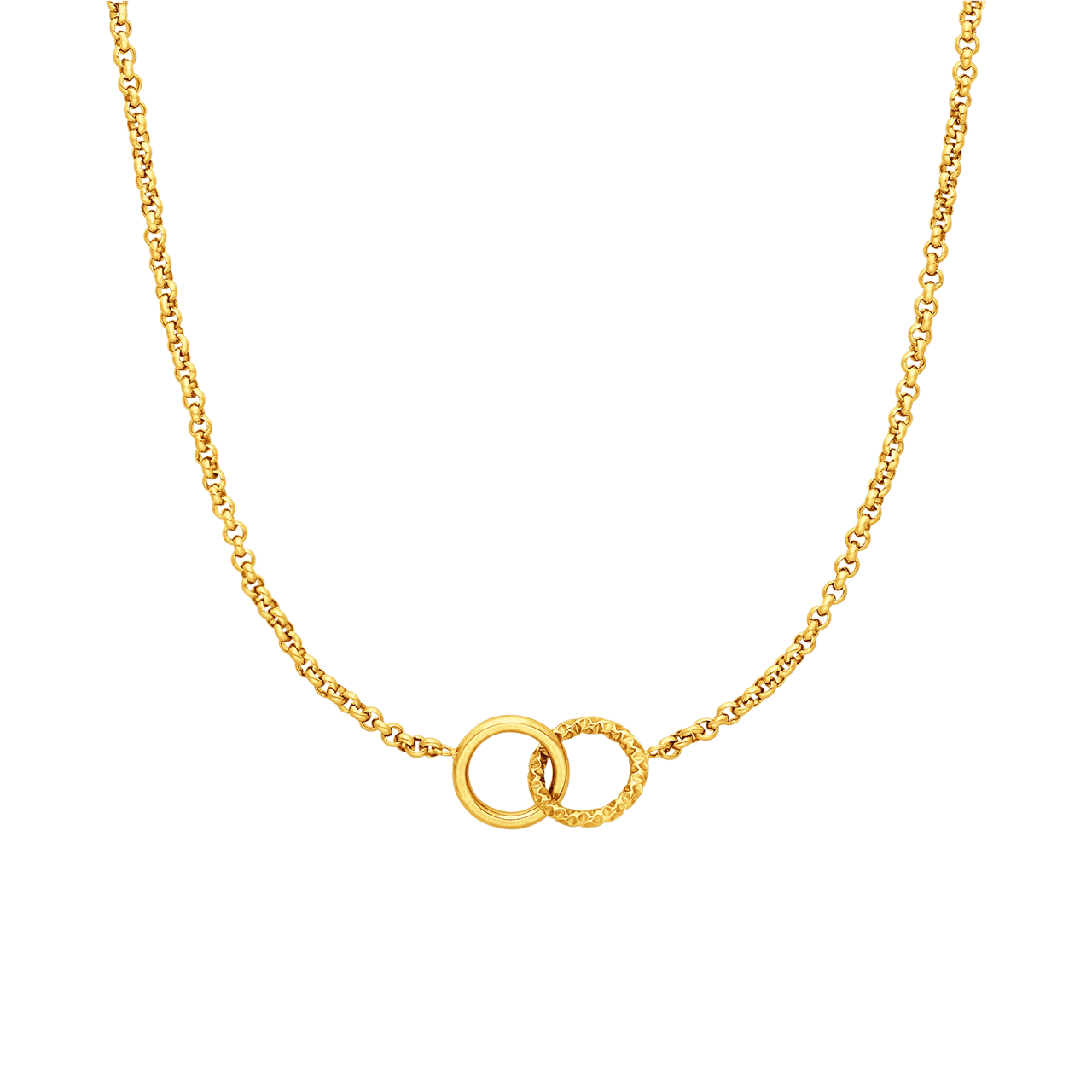 Myla stainless steel goldplated ketting met 2 cirkels voor dames