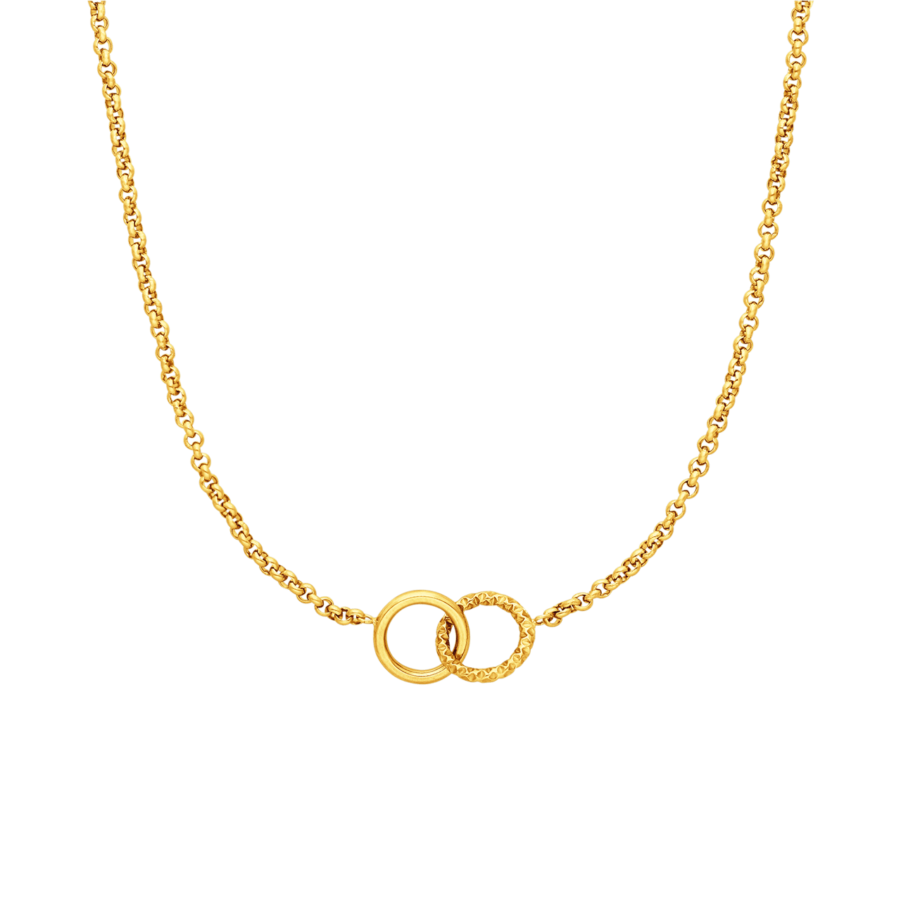 Stalen goldplated ketting met hanger voor dames