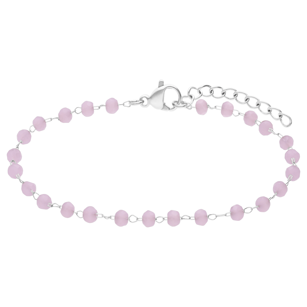 Stainless steel armband met rozenkwarts