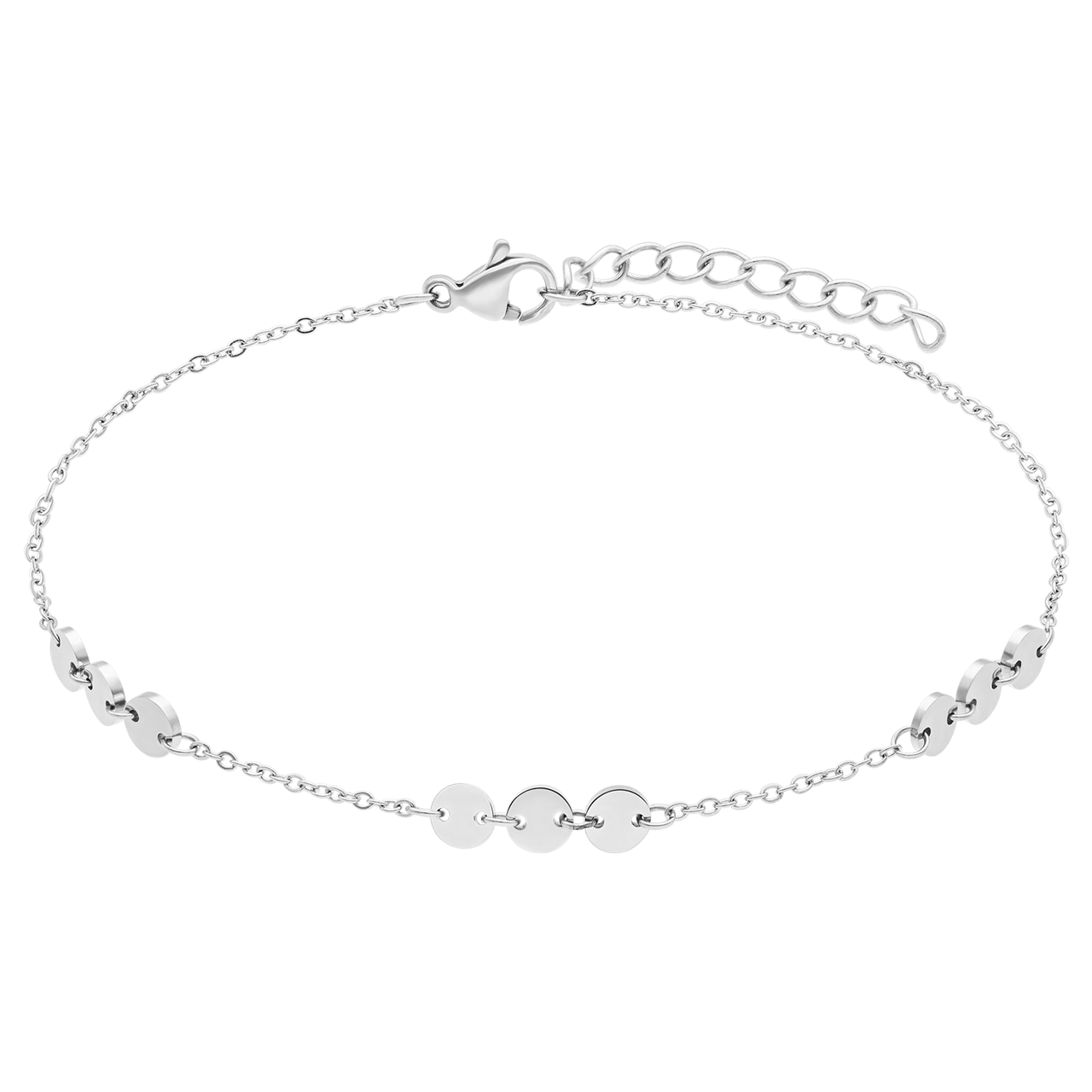 Stainless steel armband met hanger plat/rond