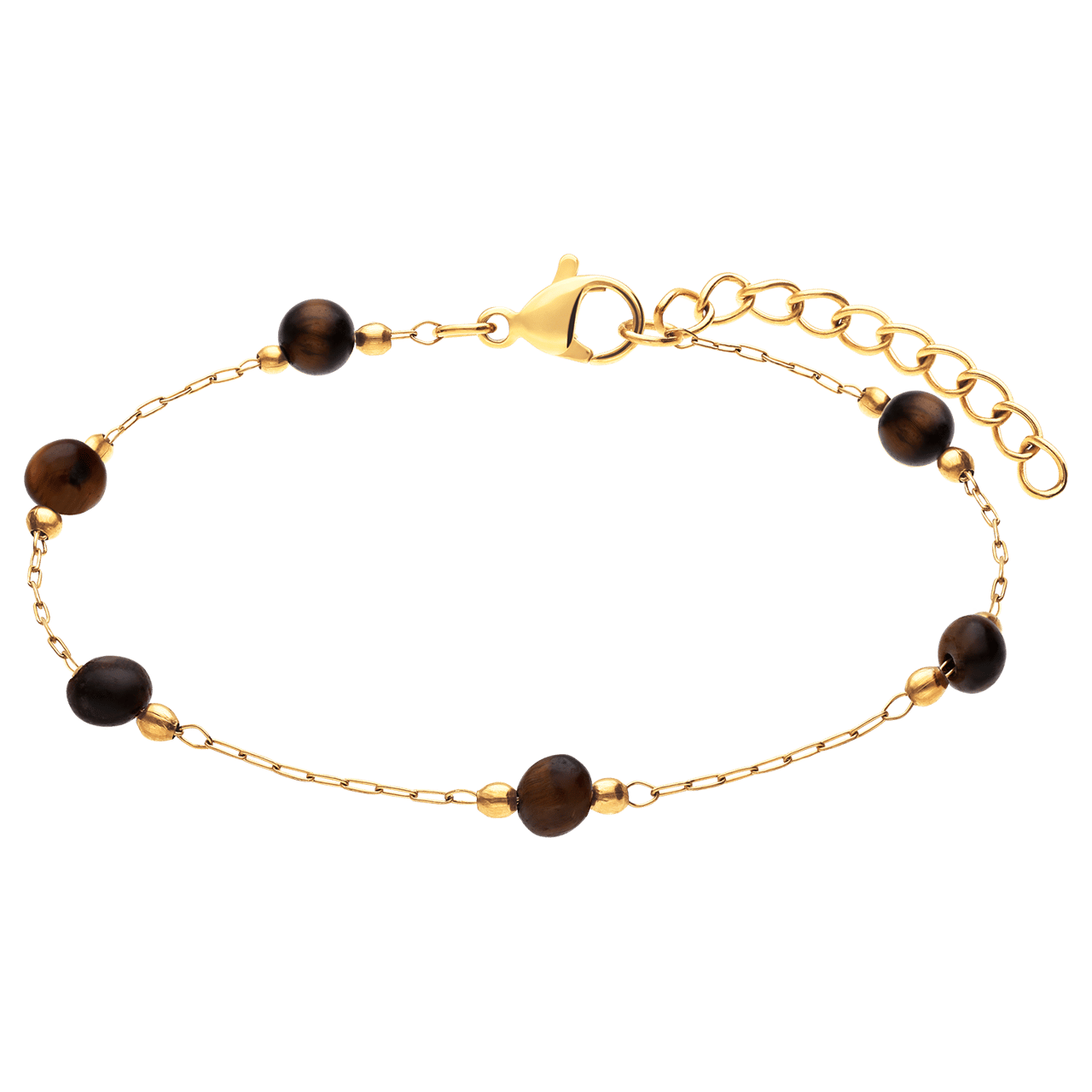 Stainless steel goldplated armband met steen multi