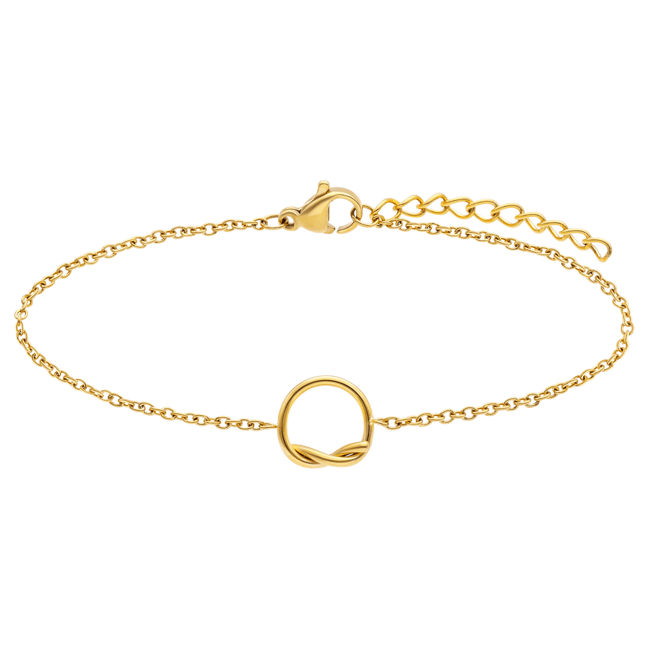 Stalen goldplated armband met cirkel