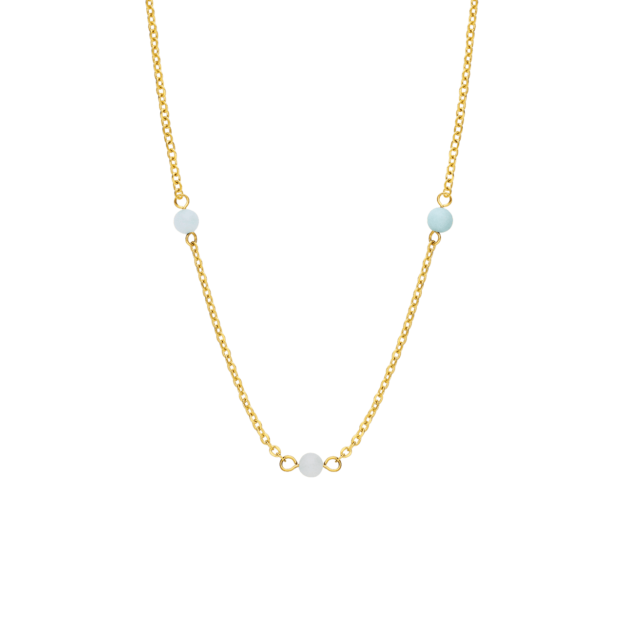 Stainless steel goldplated ketting met hanger amazoniet voor dames