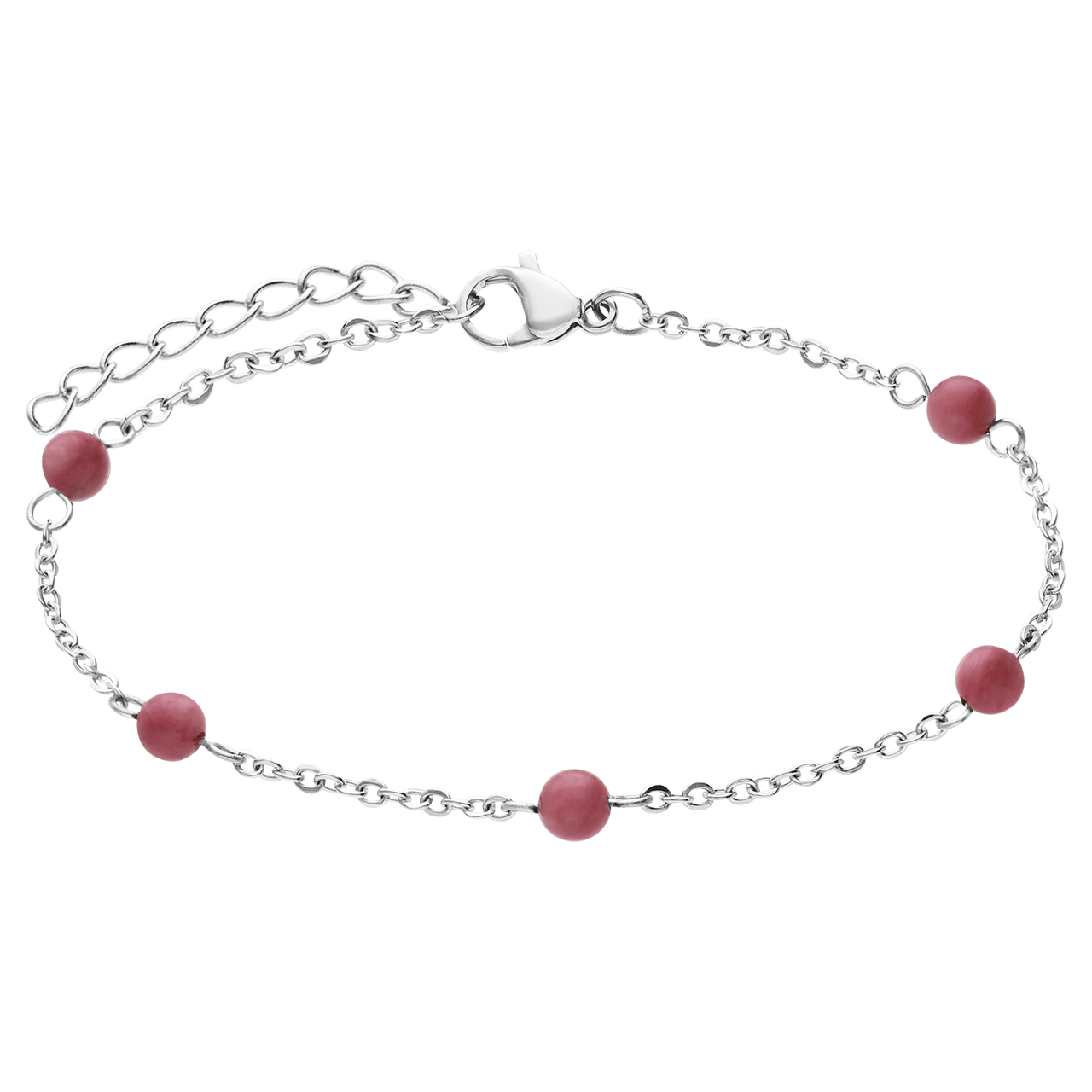 Stalen armband gemstone Rhodonite
