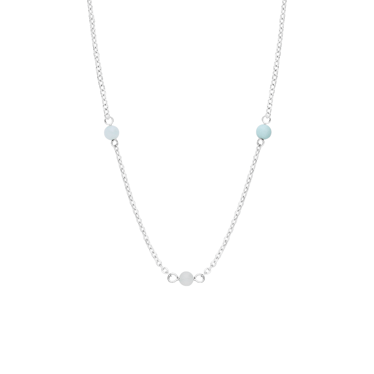 Stainless steel ketting gemstone amazonite voor dames