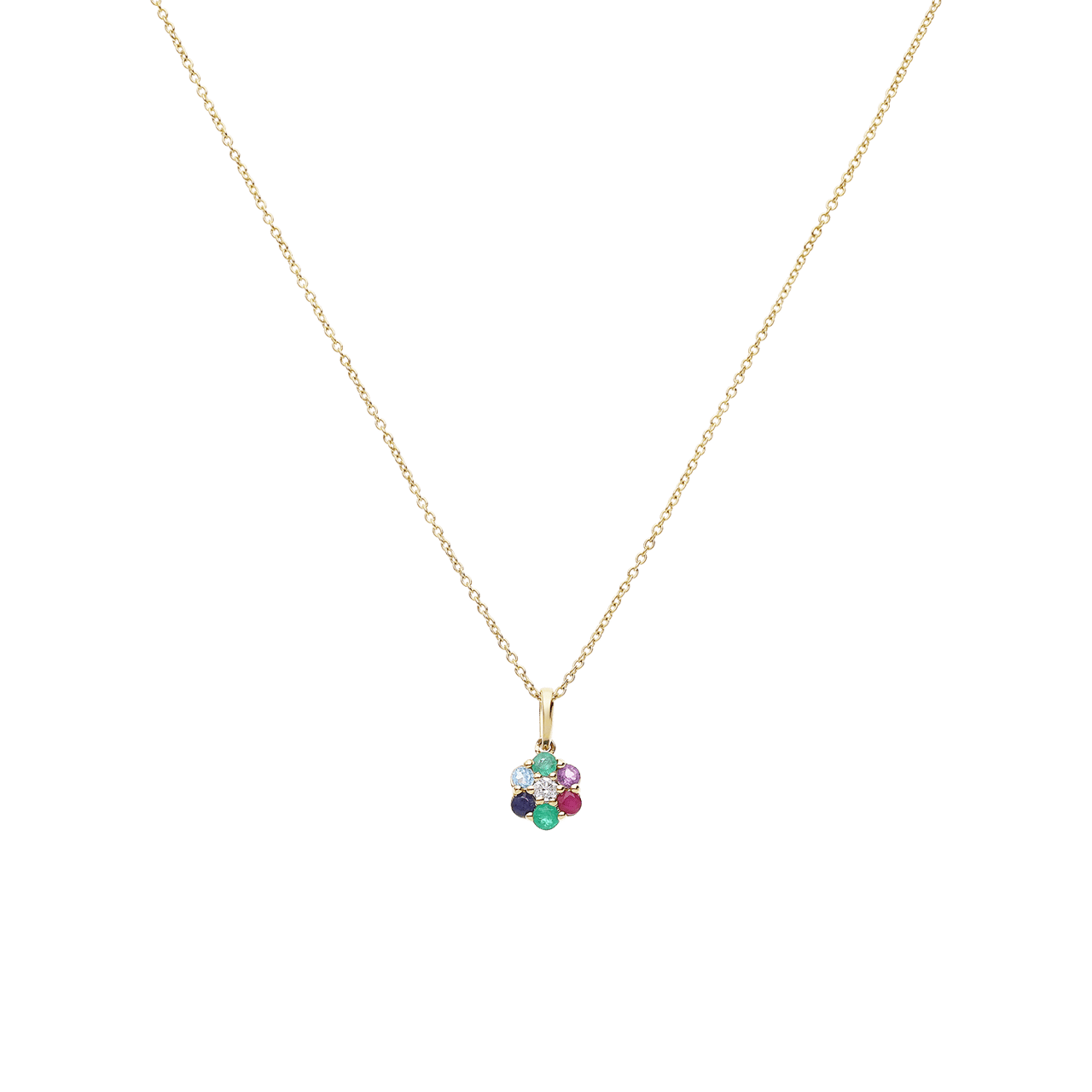Diamond luxury 14 karaat gouden collier bloem diamant(0,025ct) voor dames