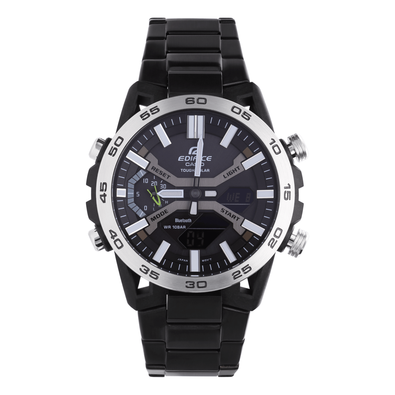 Edifice Uhr mit Armband aus Edelstahl, Schwarz, ECB-2000DD-1AEF