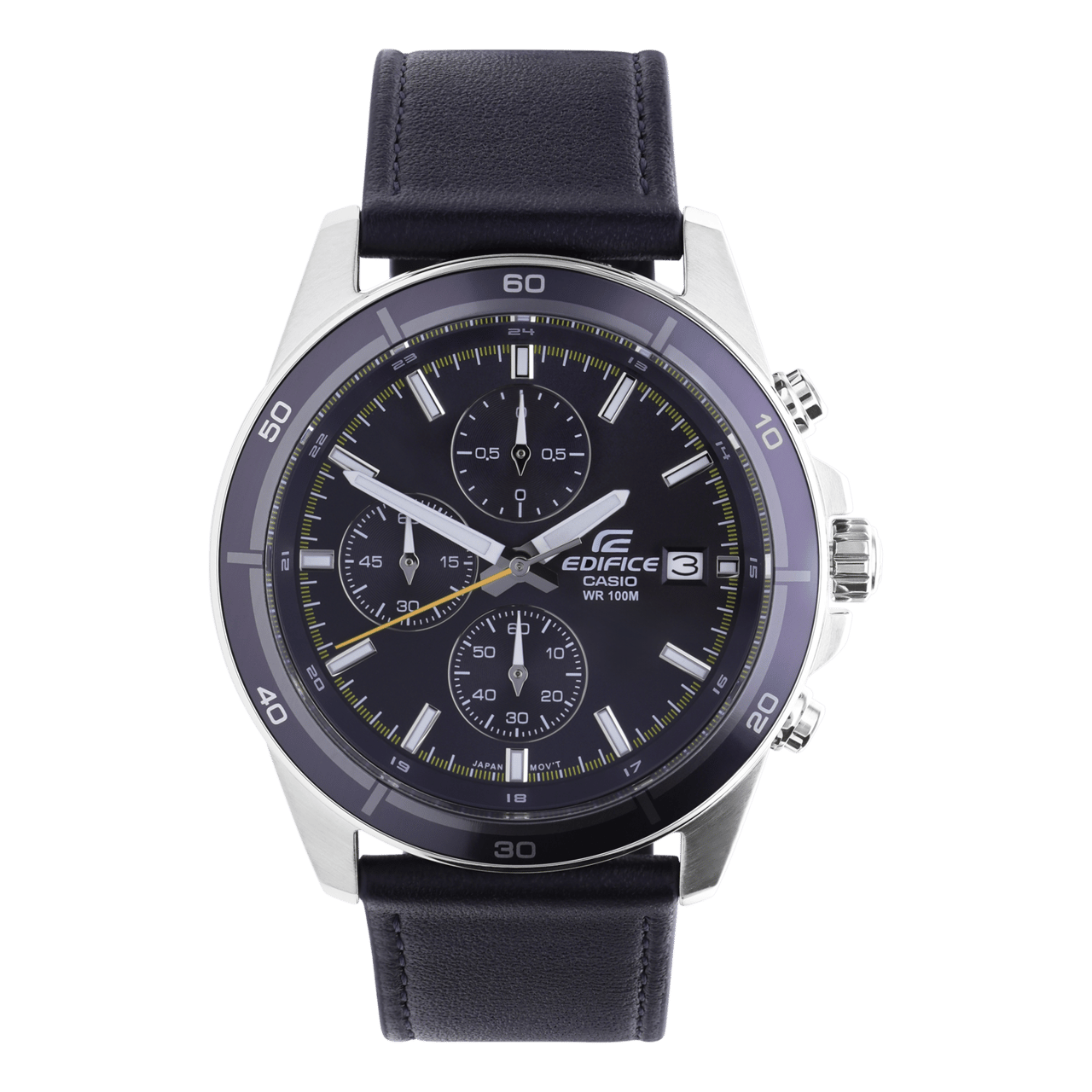 Edifice Uhr mit Armband aus Leder, Schwarz, EFR-526L-2CVUEF