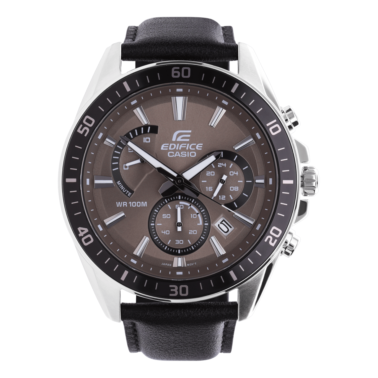 Edifice Uhr mit Armband aus Leder, Schwarz, EFR-552L-5AVUEF
