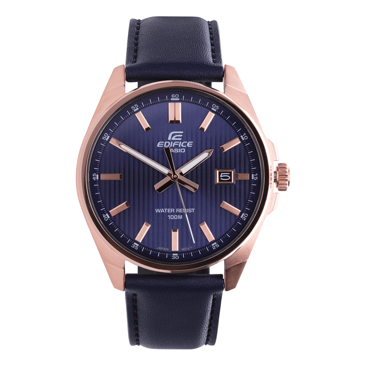 Edifice rosa Armbanduhr mit Armband aus Leder, Blau, EFV-150CL-2AVUEF