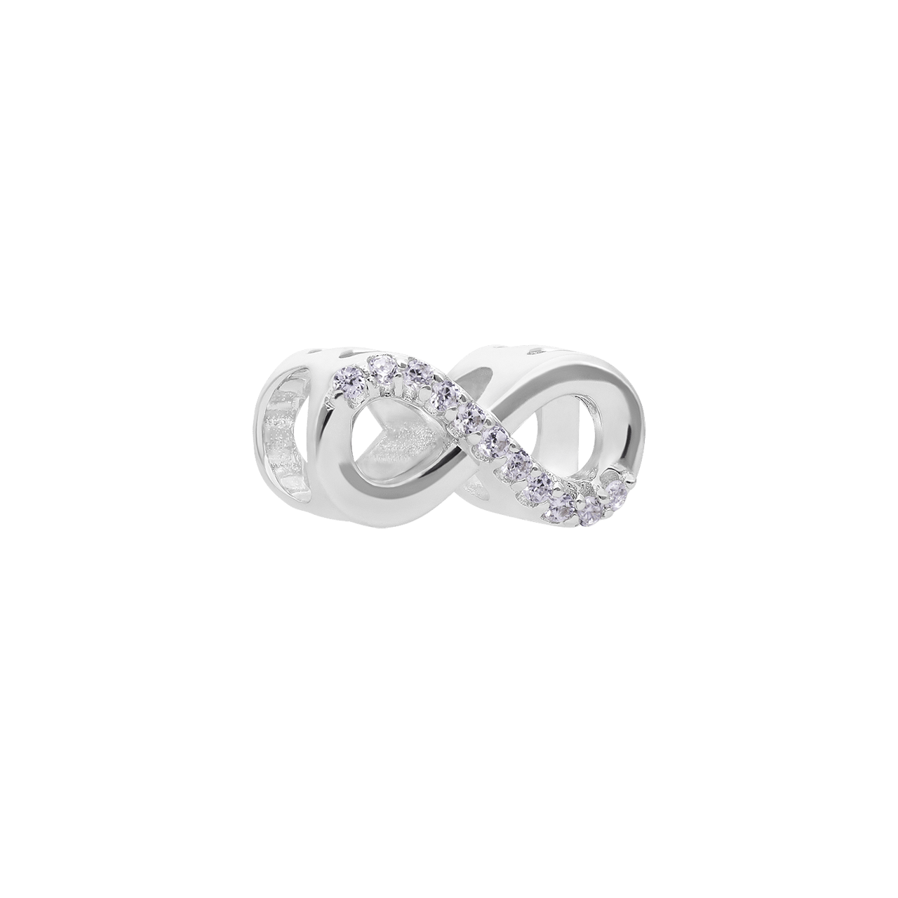 Anhänger aus 925er Silber, Infinity mit Zirkoniasteinen