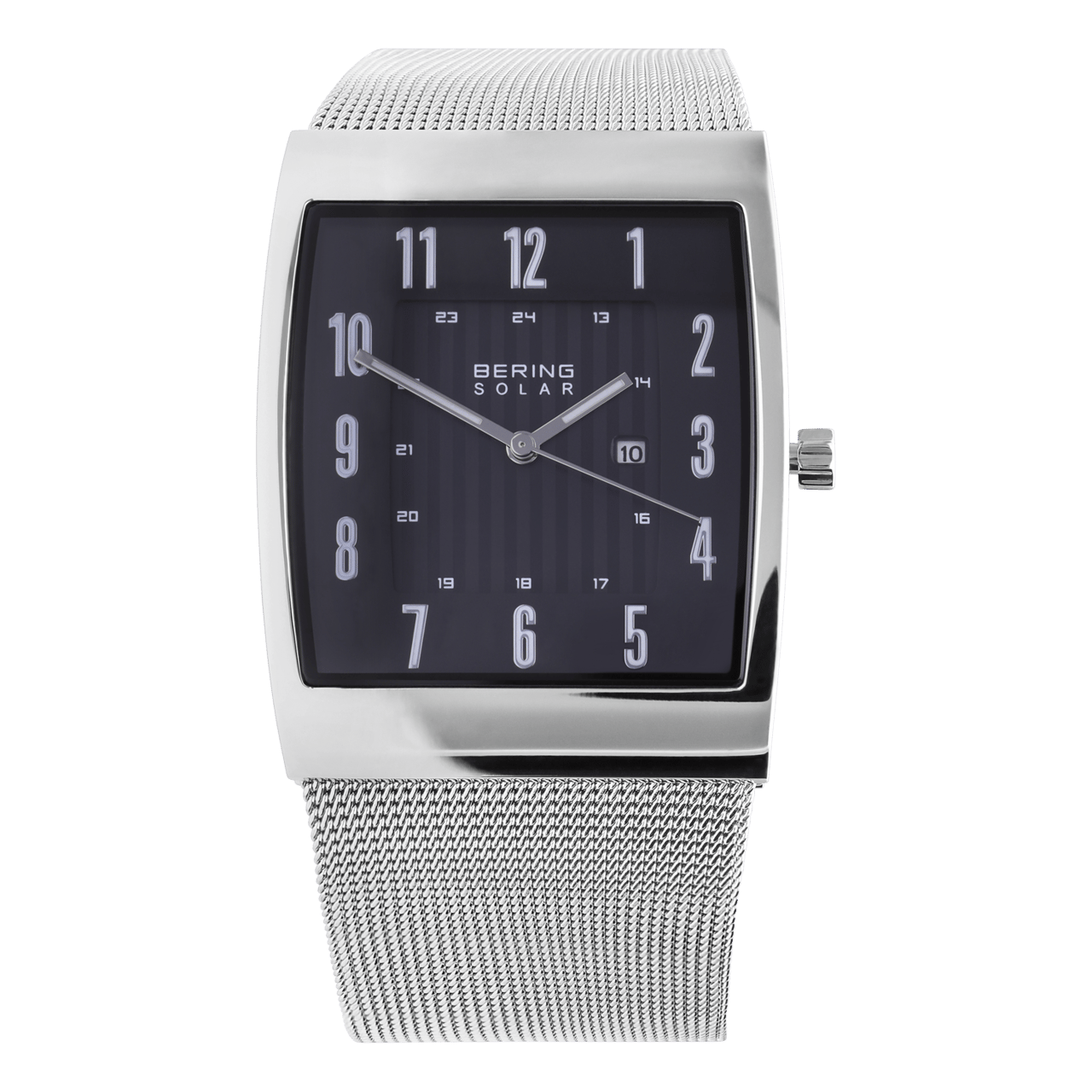Bering solarhorloge met mesh band zilver 16433-002