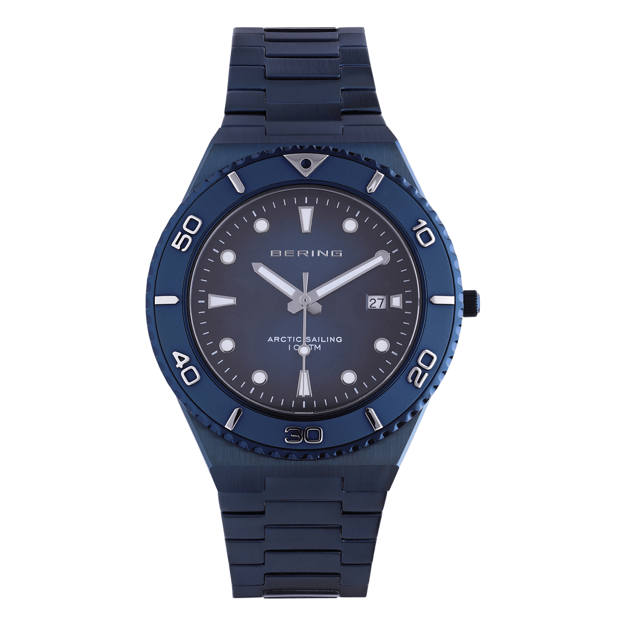 Bering horloge met stalen band blauw 18940-797