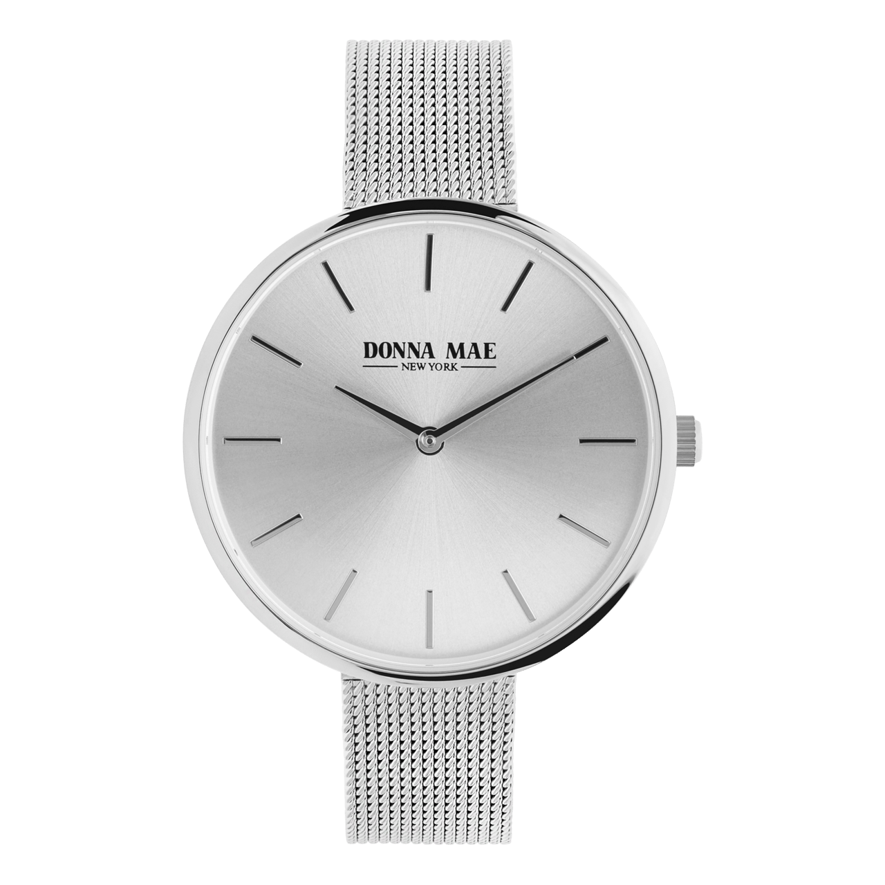 Donna Mae Uhr mit Armband aus Mesh, silberfarben