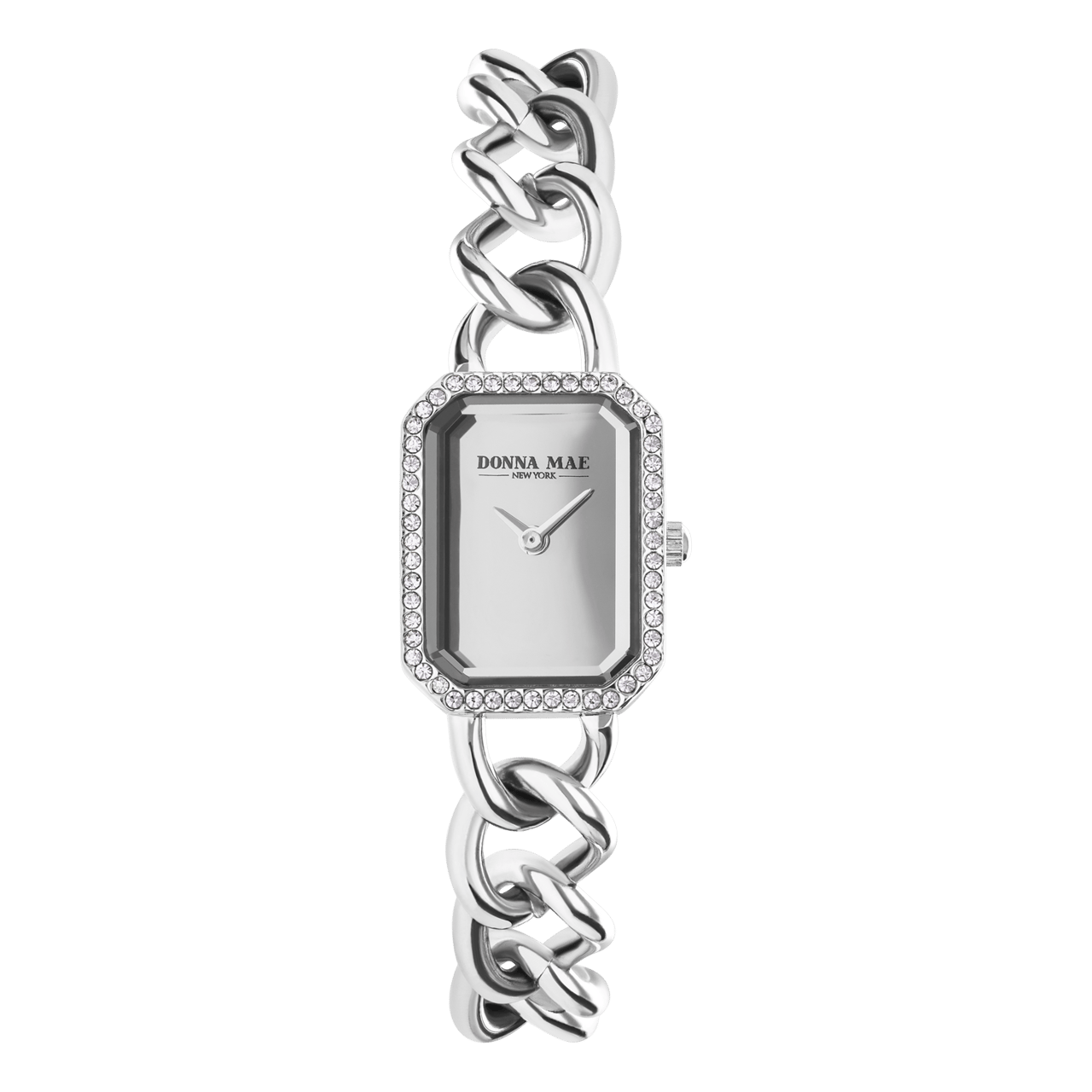 Donna Mae Uhr, silberfarben, mit Gliederarmband