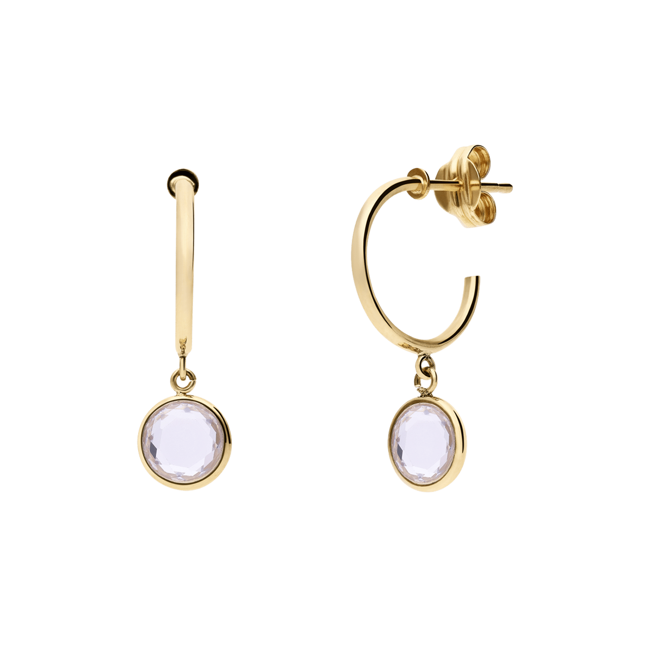14 karaat gouden oorhangers geboortesteen hanger april voor dames