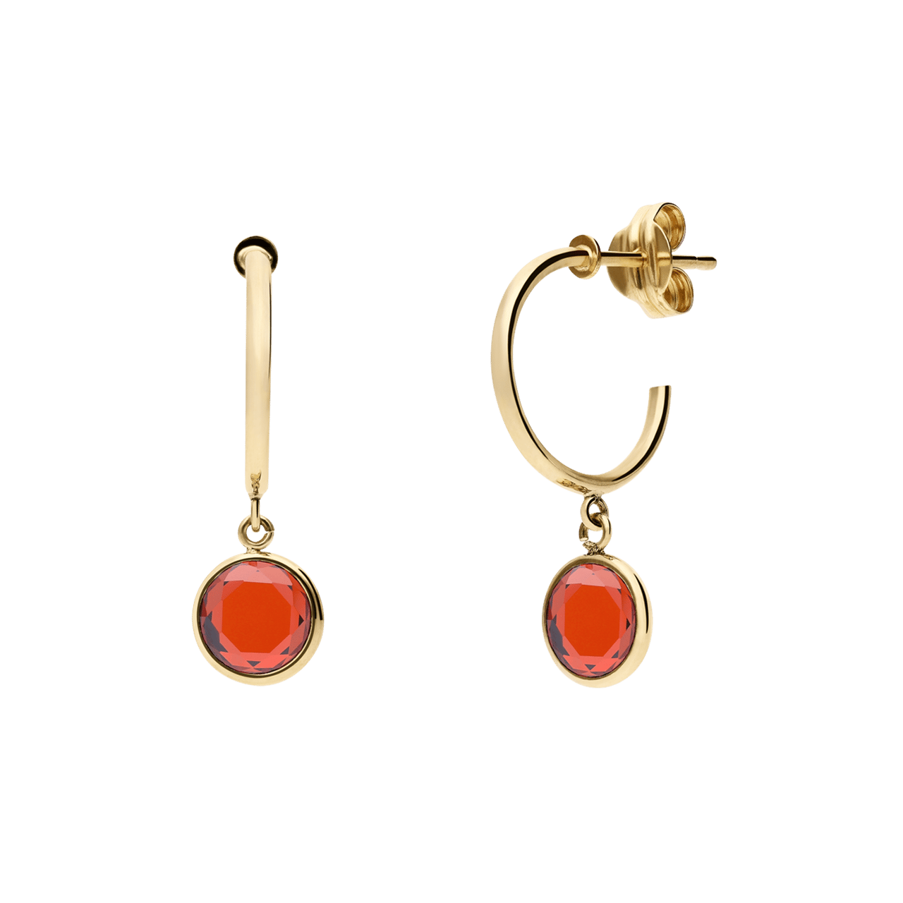 14 karaat gouden oorhangers geboortesteen hanger januari voor dames
