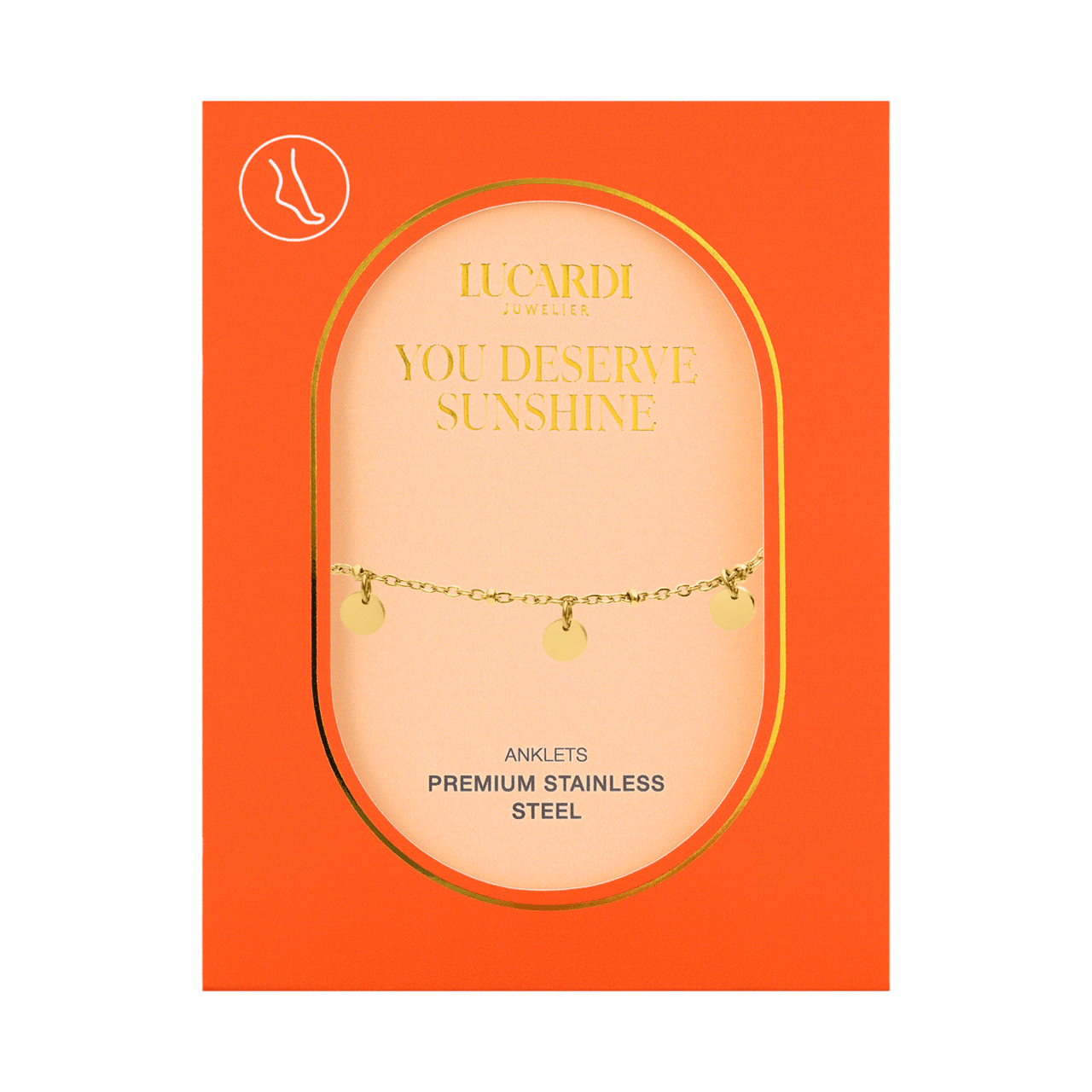 Stainless steel goldplated enkelbandje voor dames