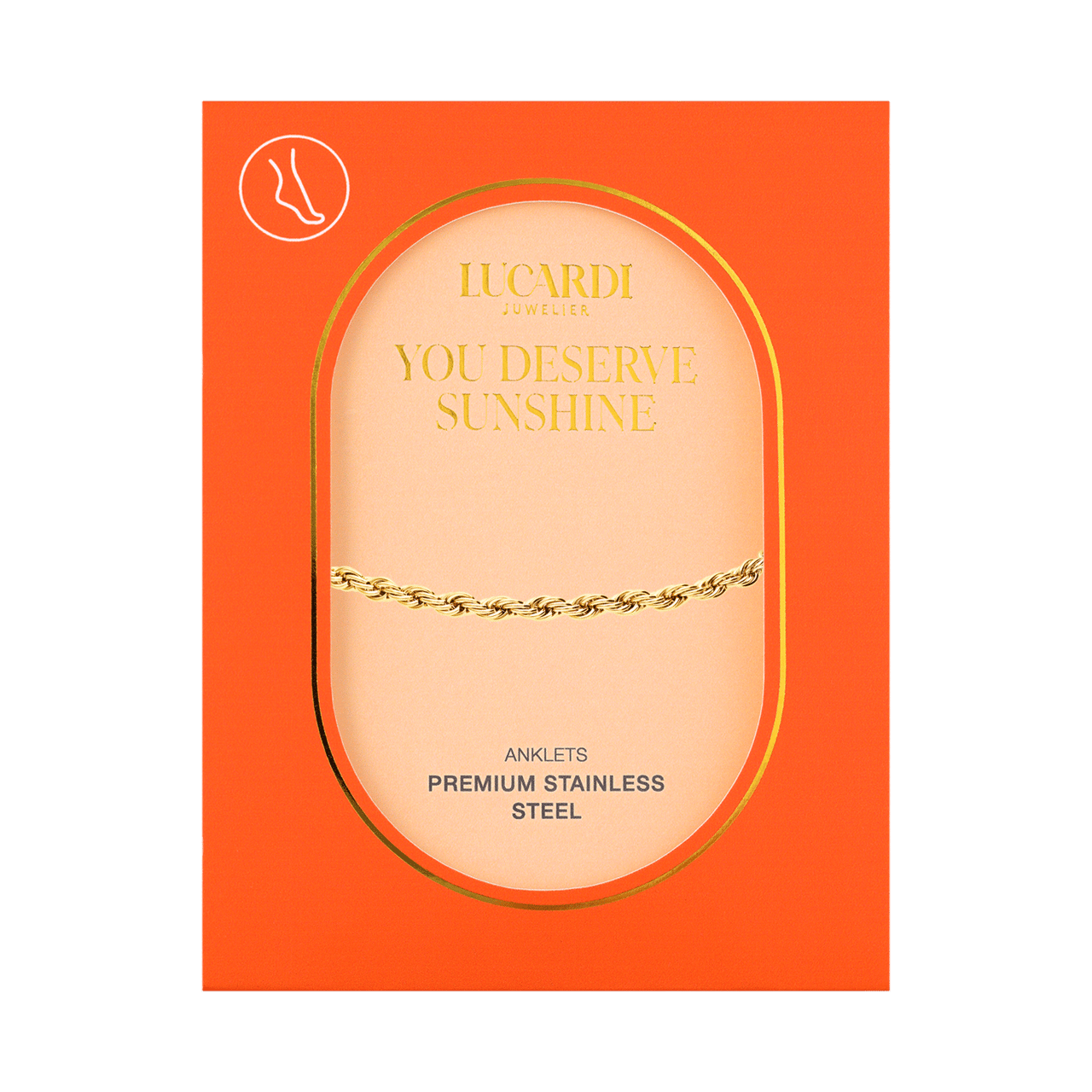 Stainless steel goldplated enkelbandje voor dames